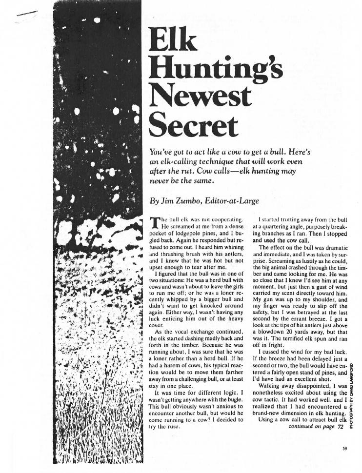 Original scan from Elk Hunting’s Newest Secret