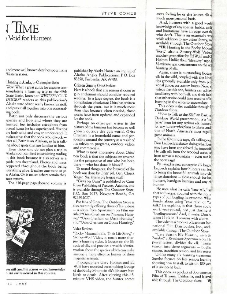 Original scan from Prime Time: A Video Record for Hunters