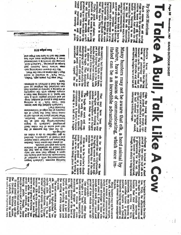 Original scan from To Take a Bull, Talk Like a Cow